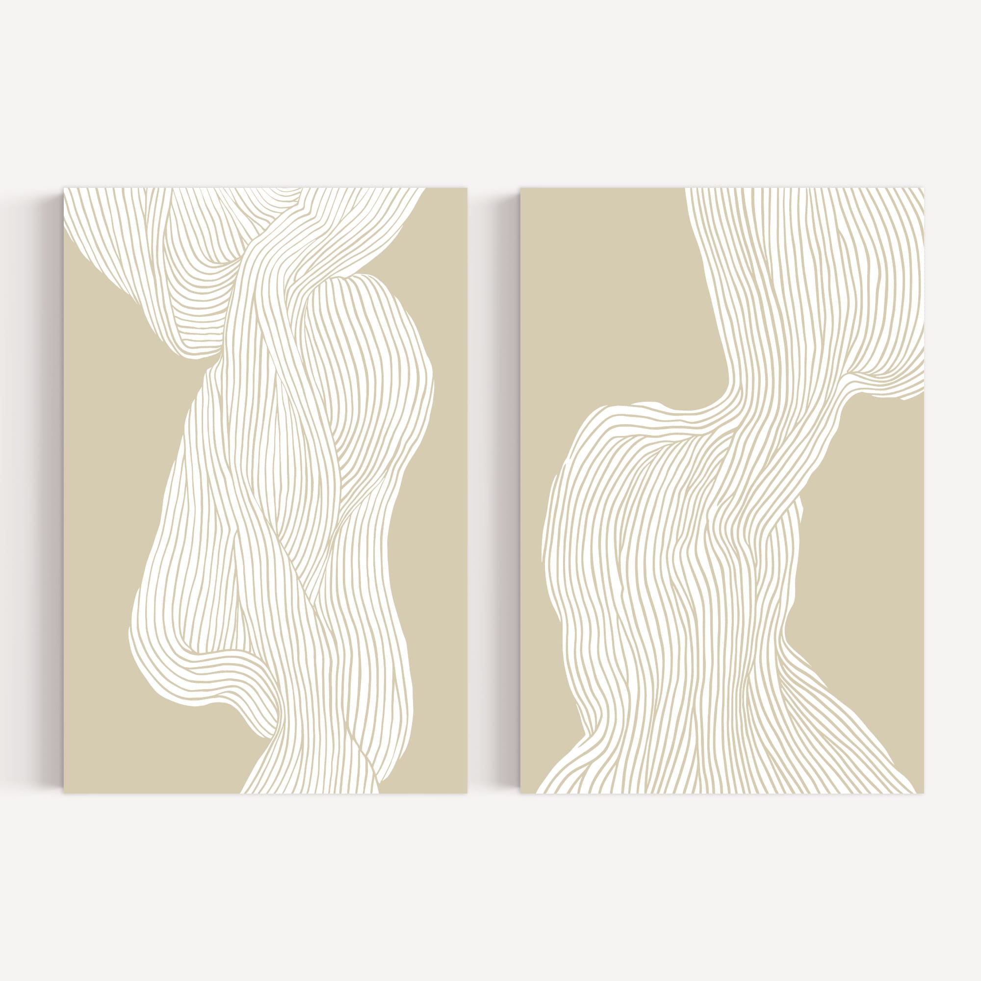 Flowing Lines 2 Sets by Treechild, abstract wall art print